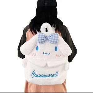 Kawaii Cinnamon Roll plush Back Pack White Blue
